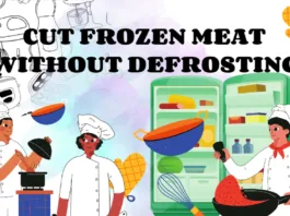 cut frozen meat without defrosting